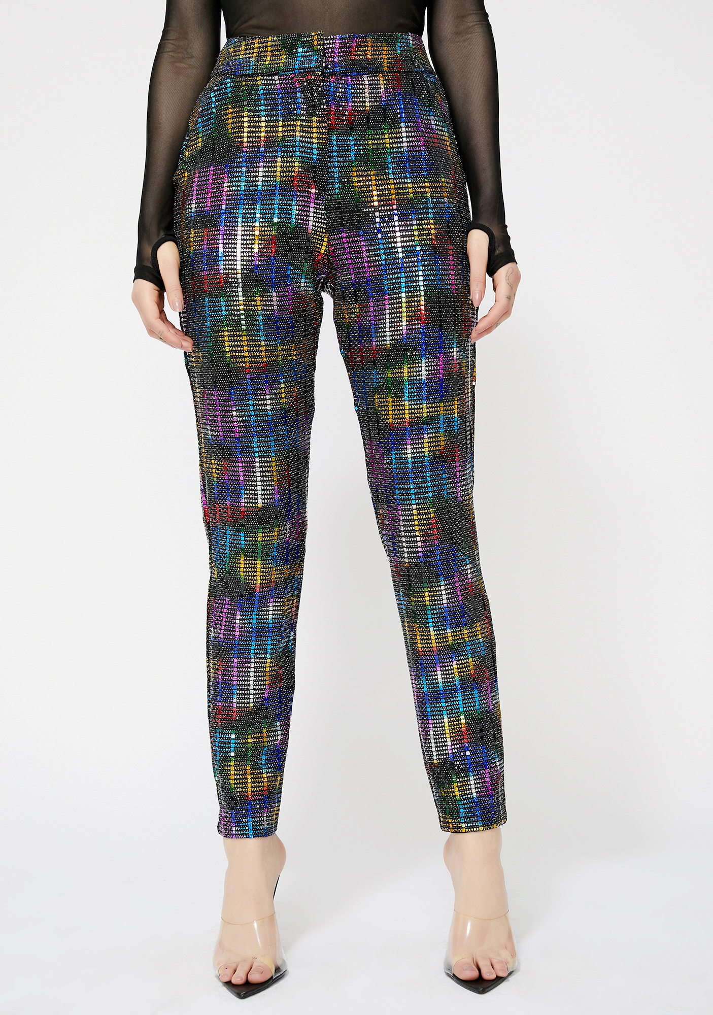 rainbow sequin pants