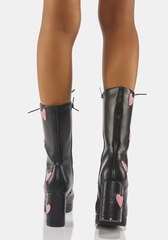 Pink Heart Double Tap Go-Go Boots
