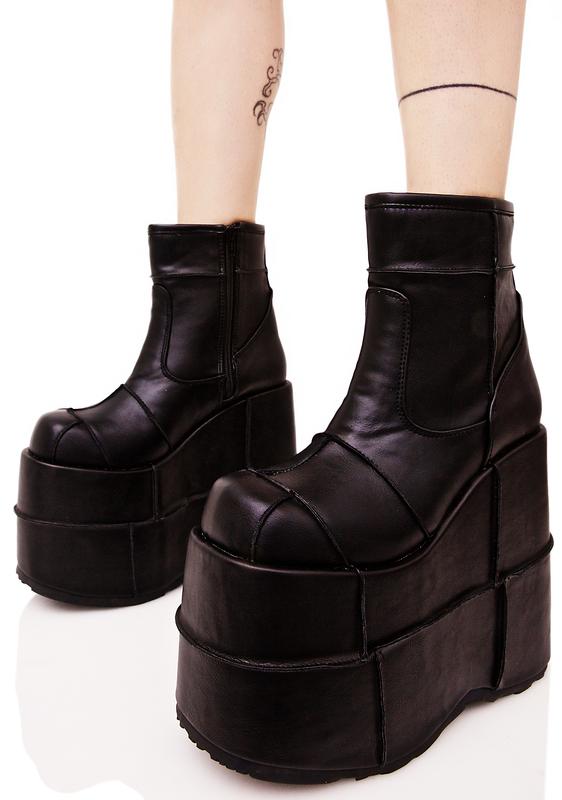 demonia stack platform boots
