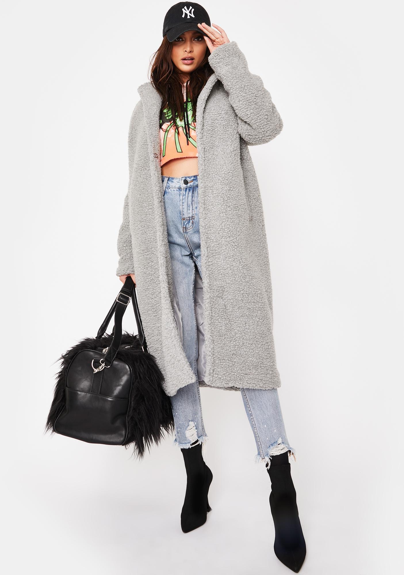 longline grey coat