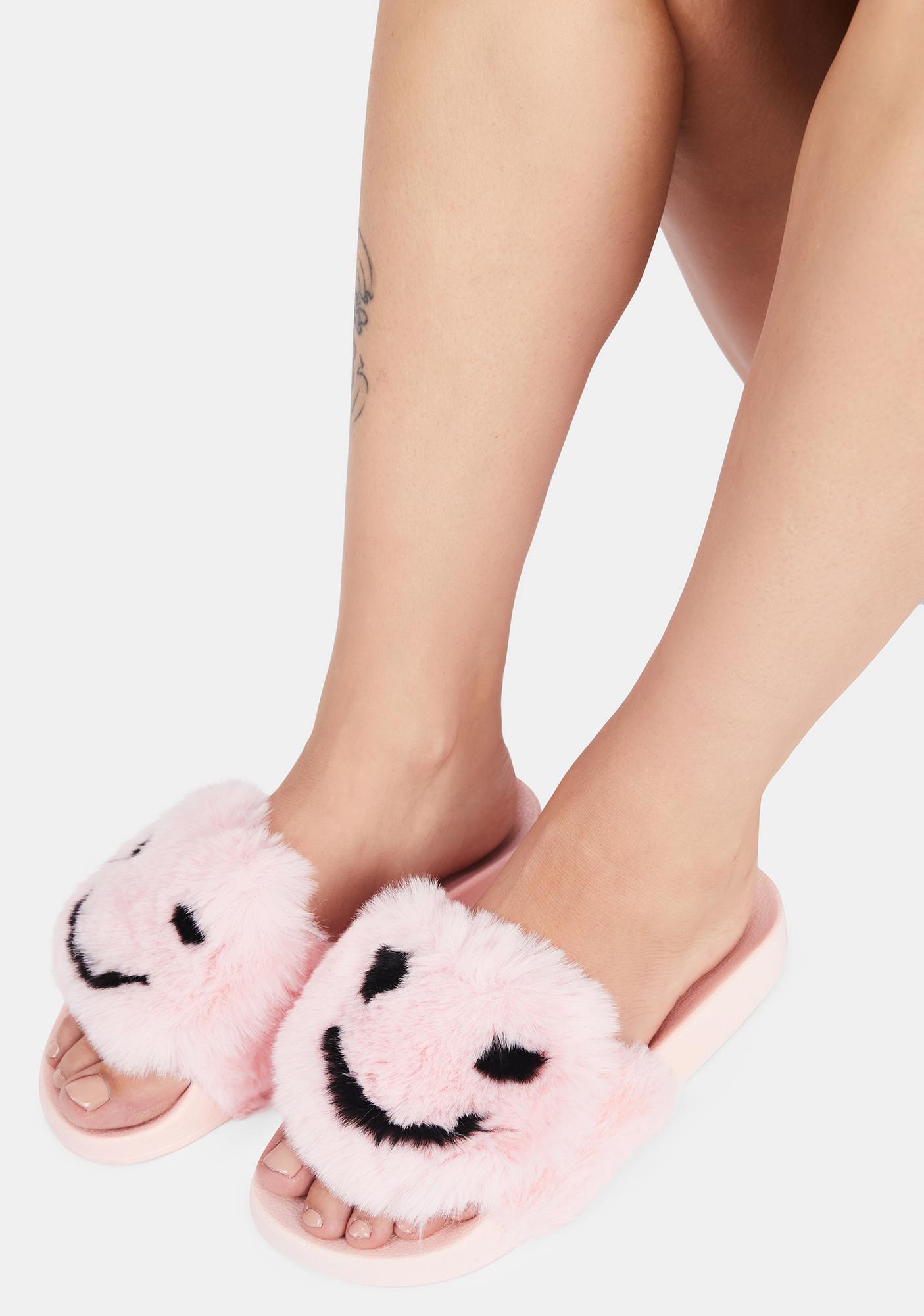 inc faux fur slides