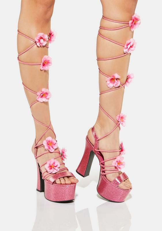 Hibiscus Pixie Queen Lace-Up Heels
