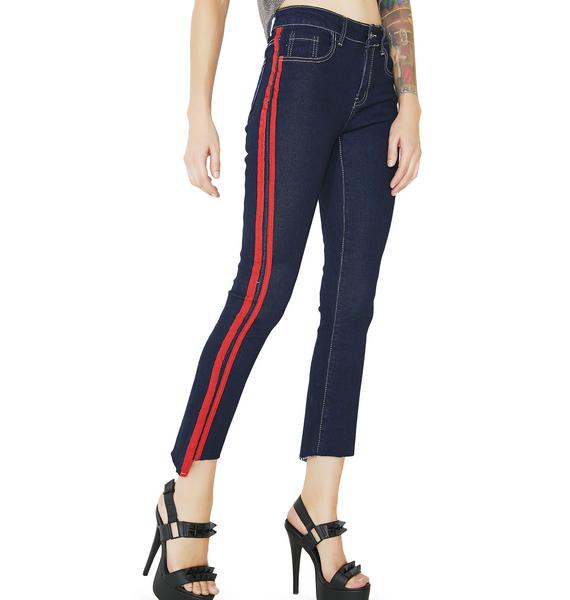 skinny striped trousers