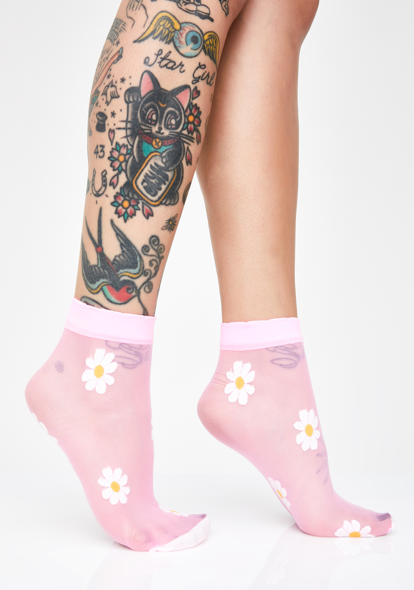 Floral Socks Sheer Anklet Dolls Kill