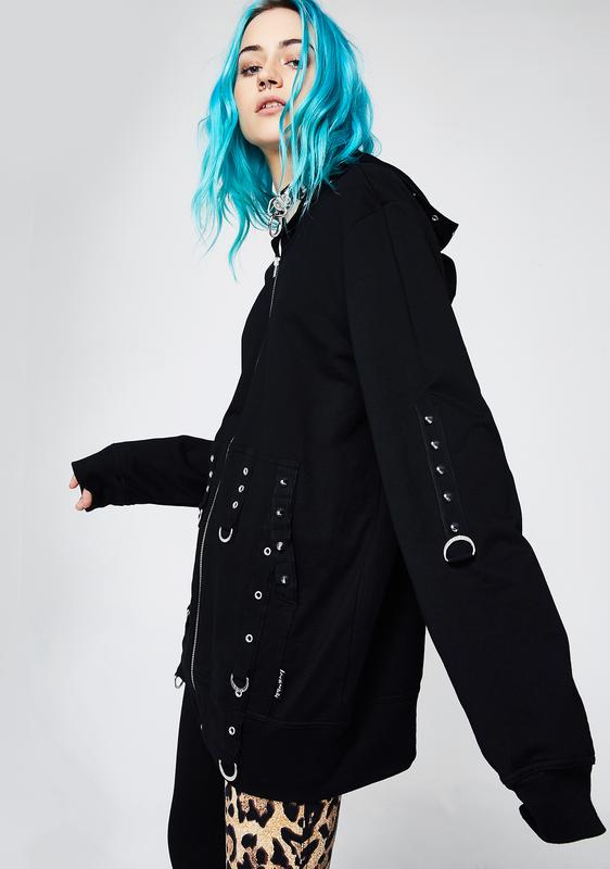 Tripp NYC Super Strap Hoodie | Dolls Kill
