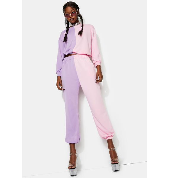 lilac sweatpants set