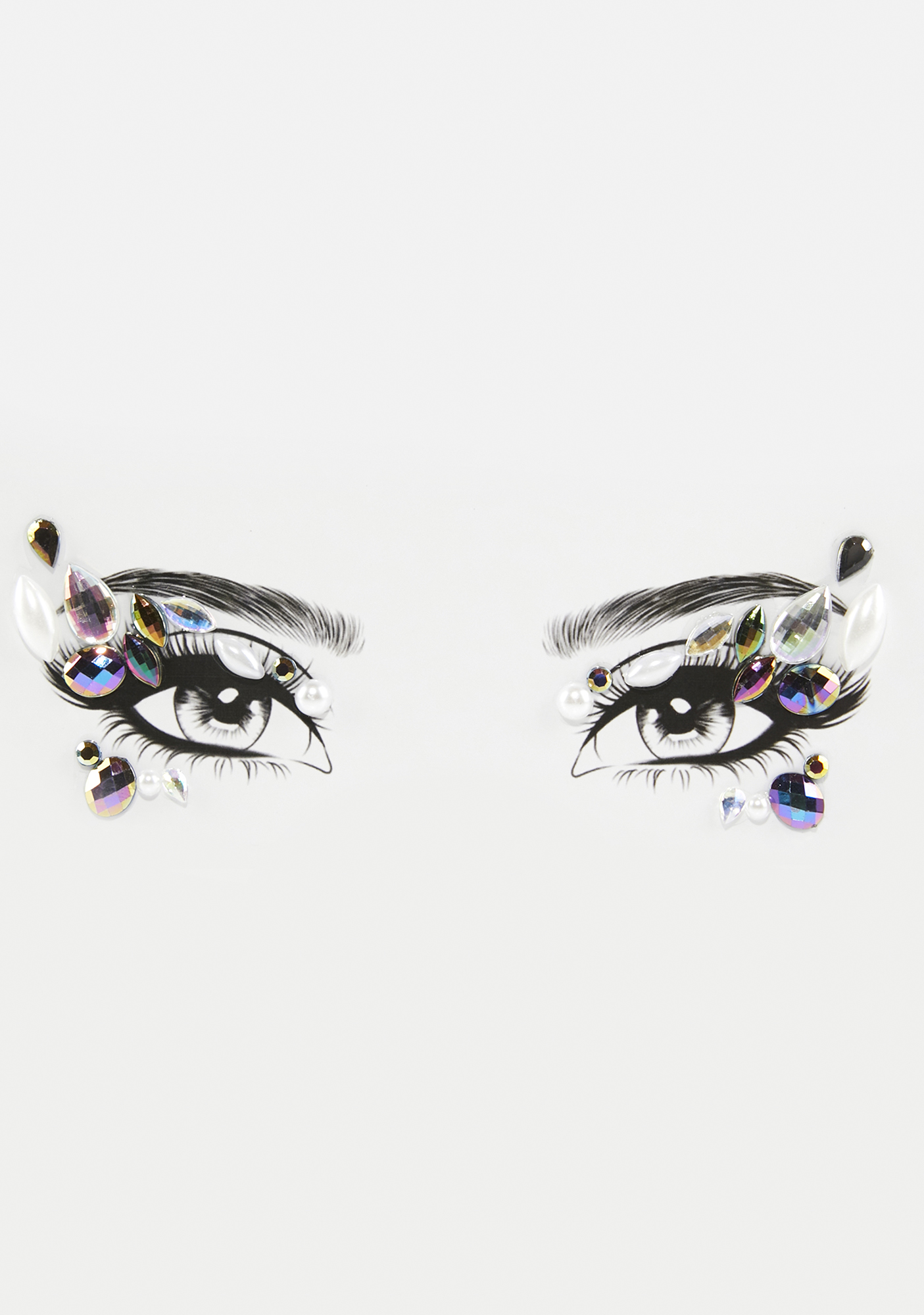 Gem Crystal Rhinestone Eye Stickers - Multi 