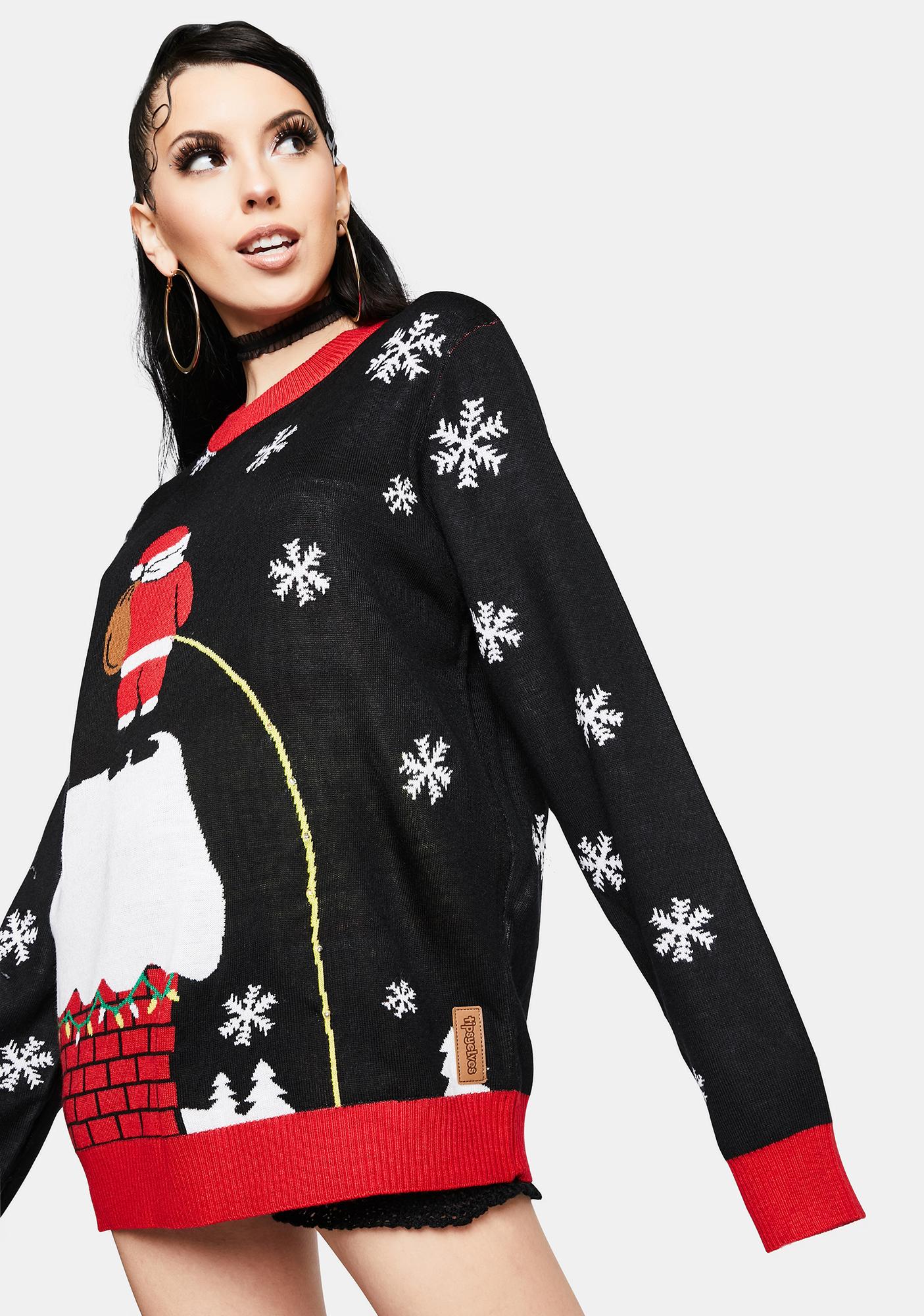 Tipsy Elves Leaky Roof Light Up Ugly Christmas Sweater | Dolls Kill