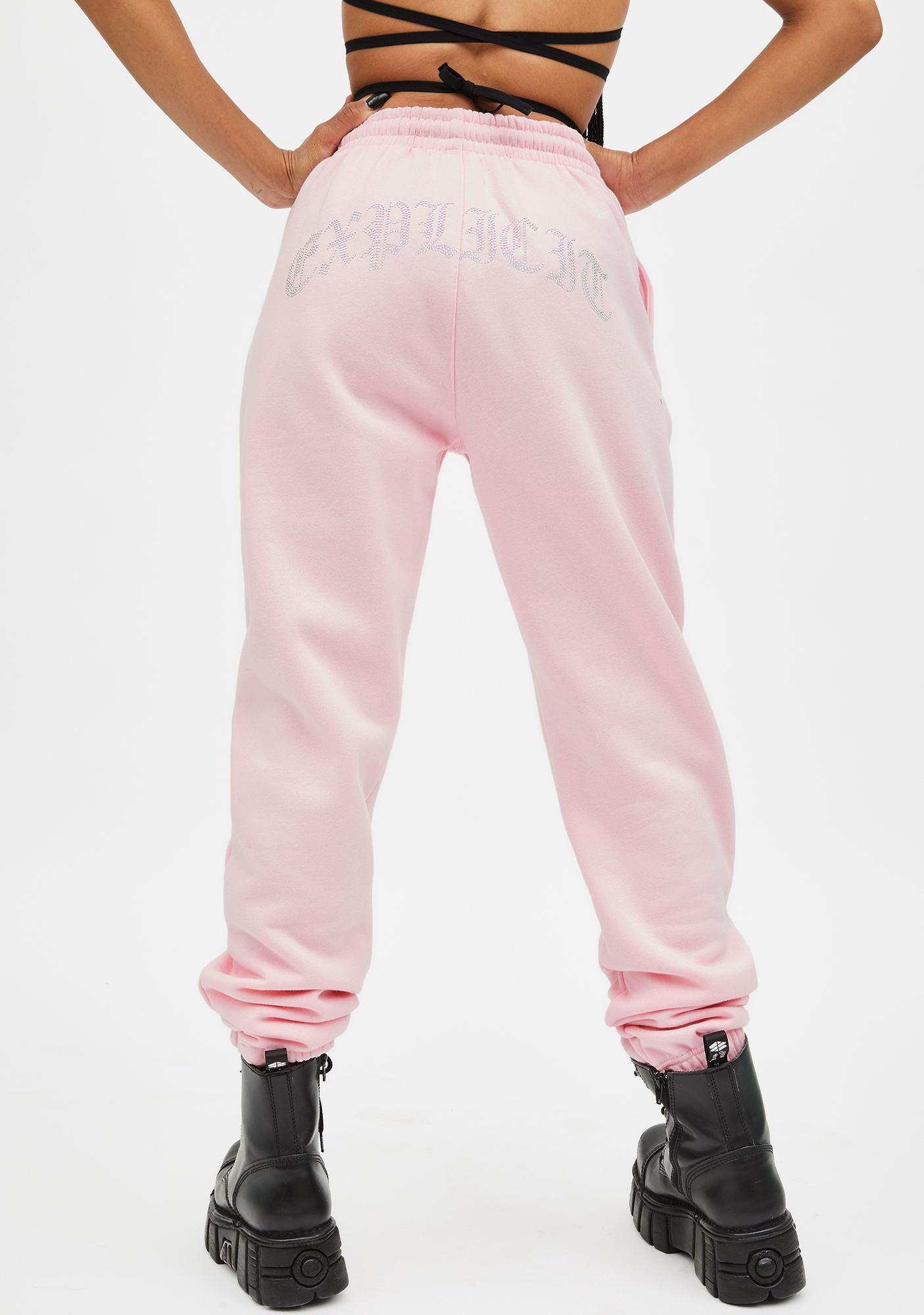 pink rhinestone sweatpants