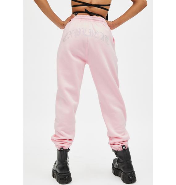 pink rhinestone sweatpants