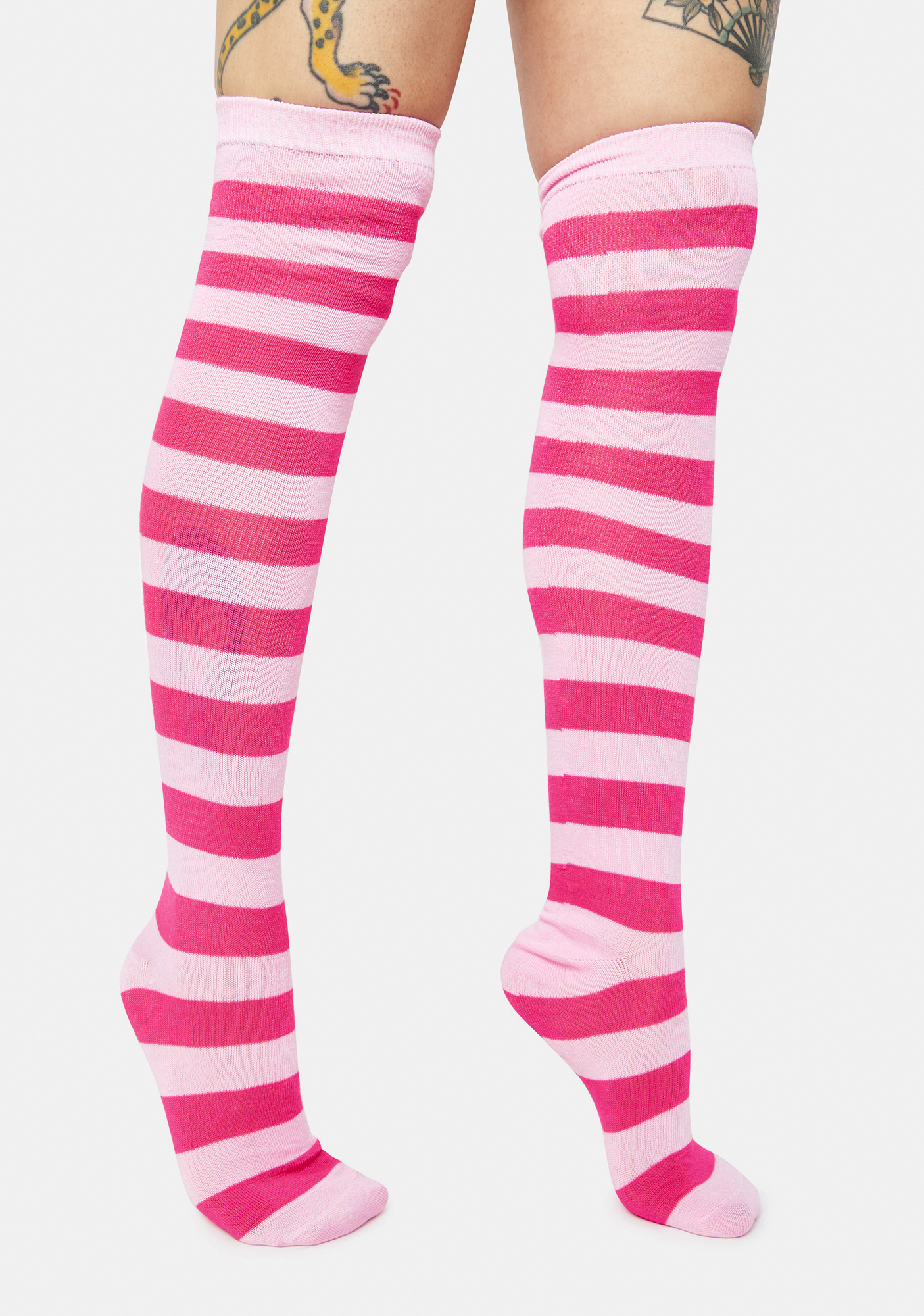 Striped Knee High Socks - Pink | Dolls Kill