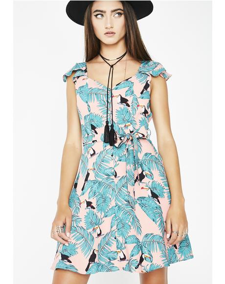 Tropical Climate Fit N' Flare Dress