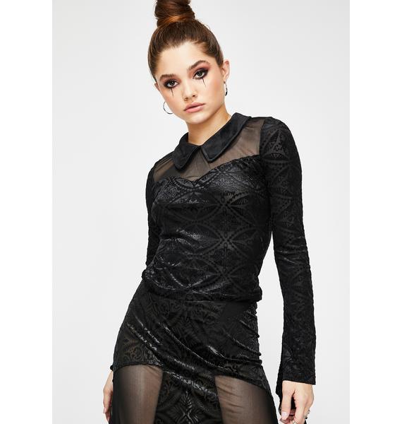 collared sheer top