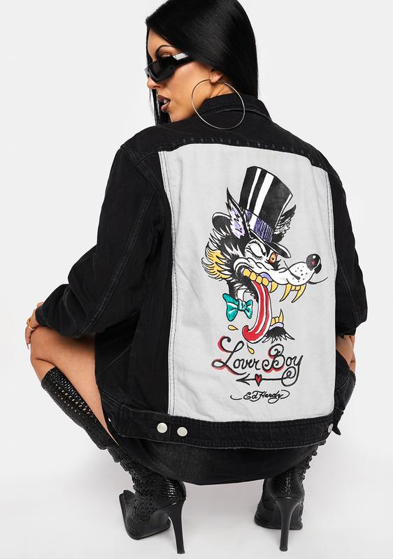 ed hardy denim jacket