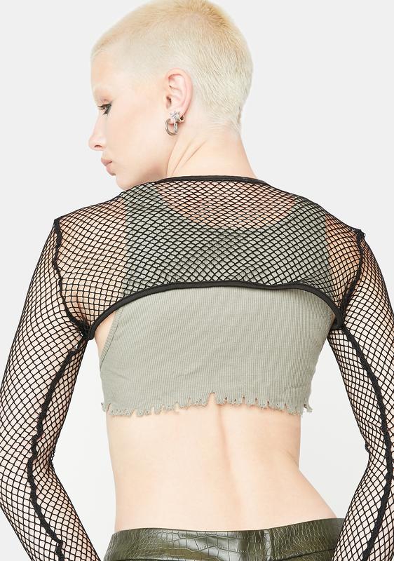 black shrug top