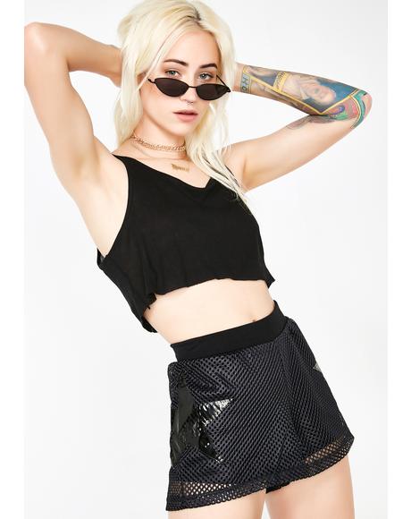 Little Black Diamond Rasta Rave Booty Cutout Shorts | Dolls Kill