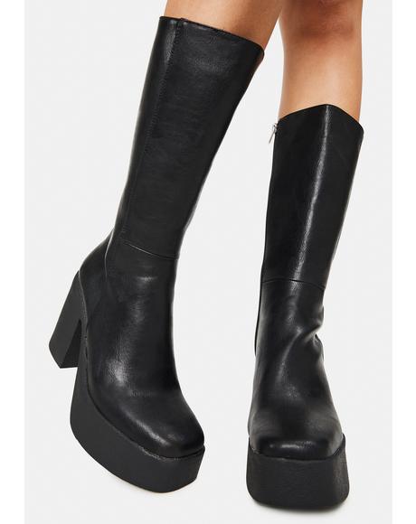 slick nicks knee high platform boots lamoda