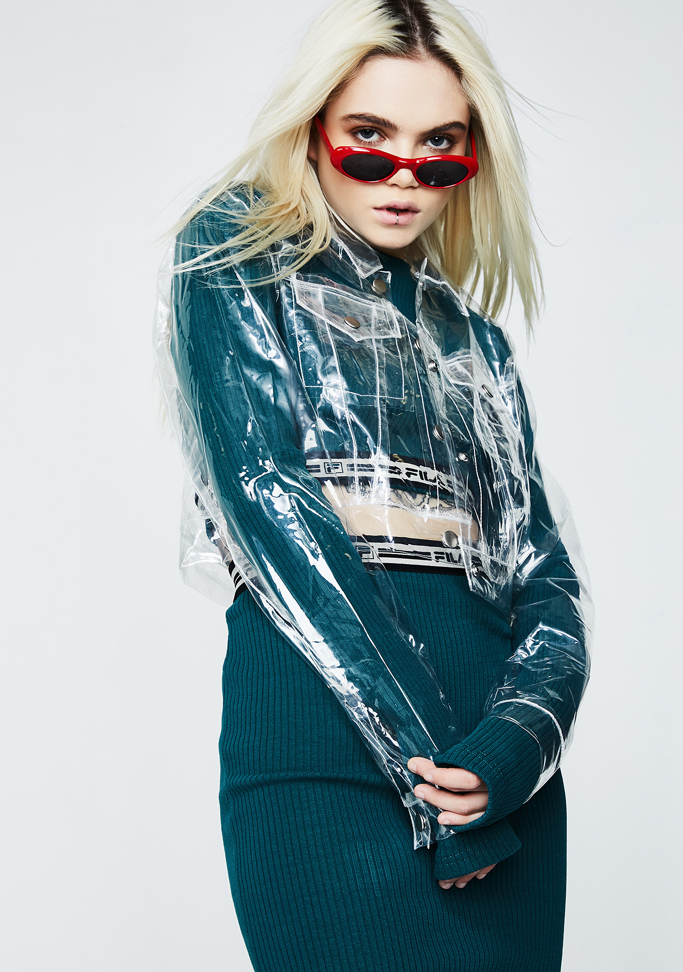 vinyl cropped jacket