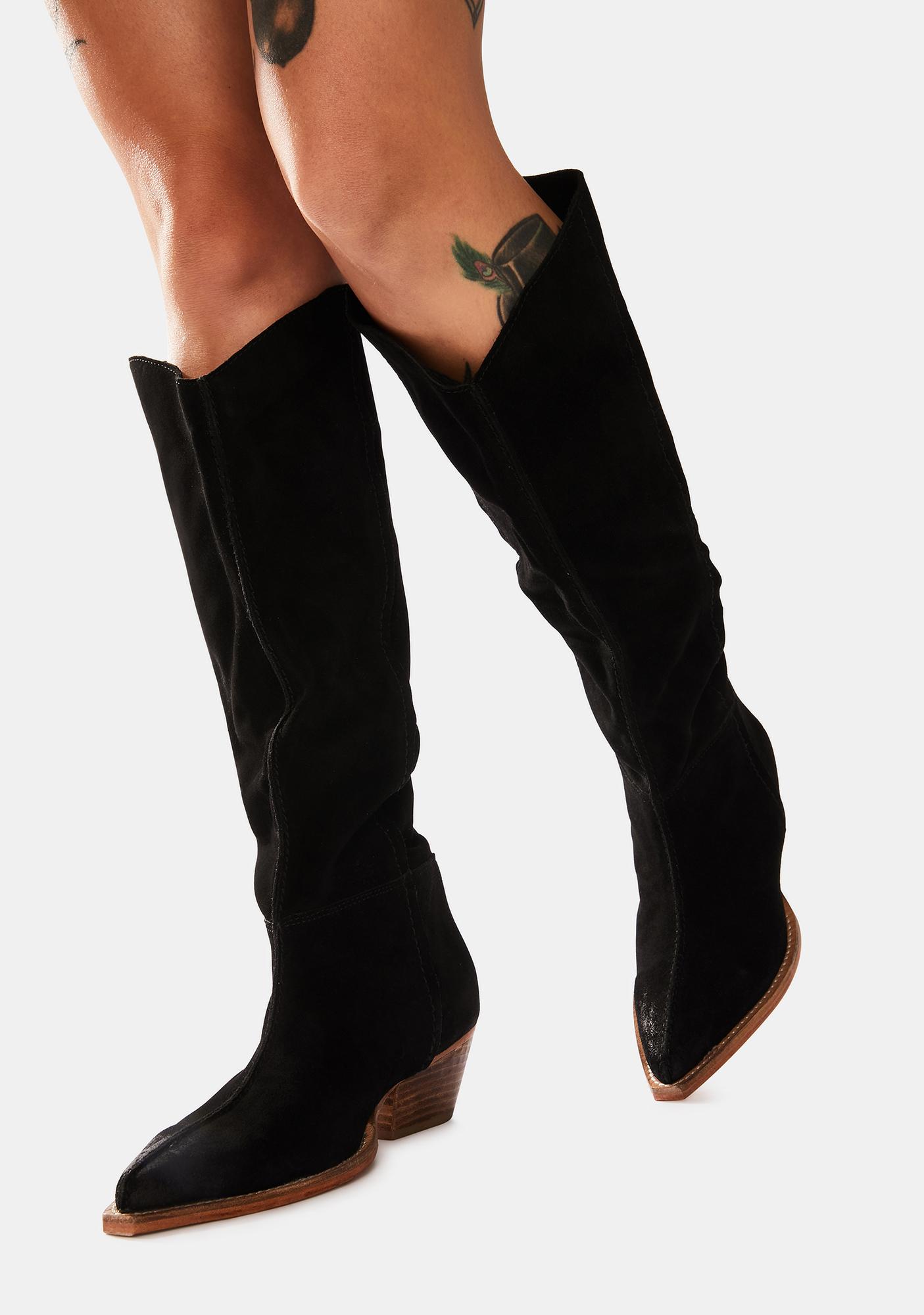 Free People Sway Low Suede Slouch Boots | Dolls Kill