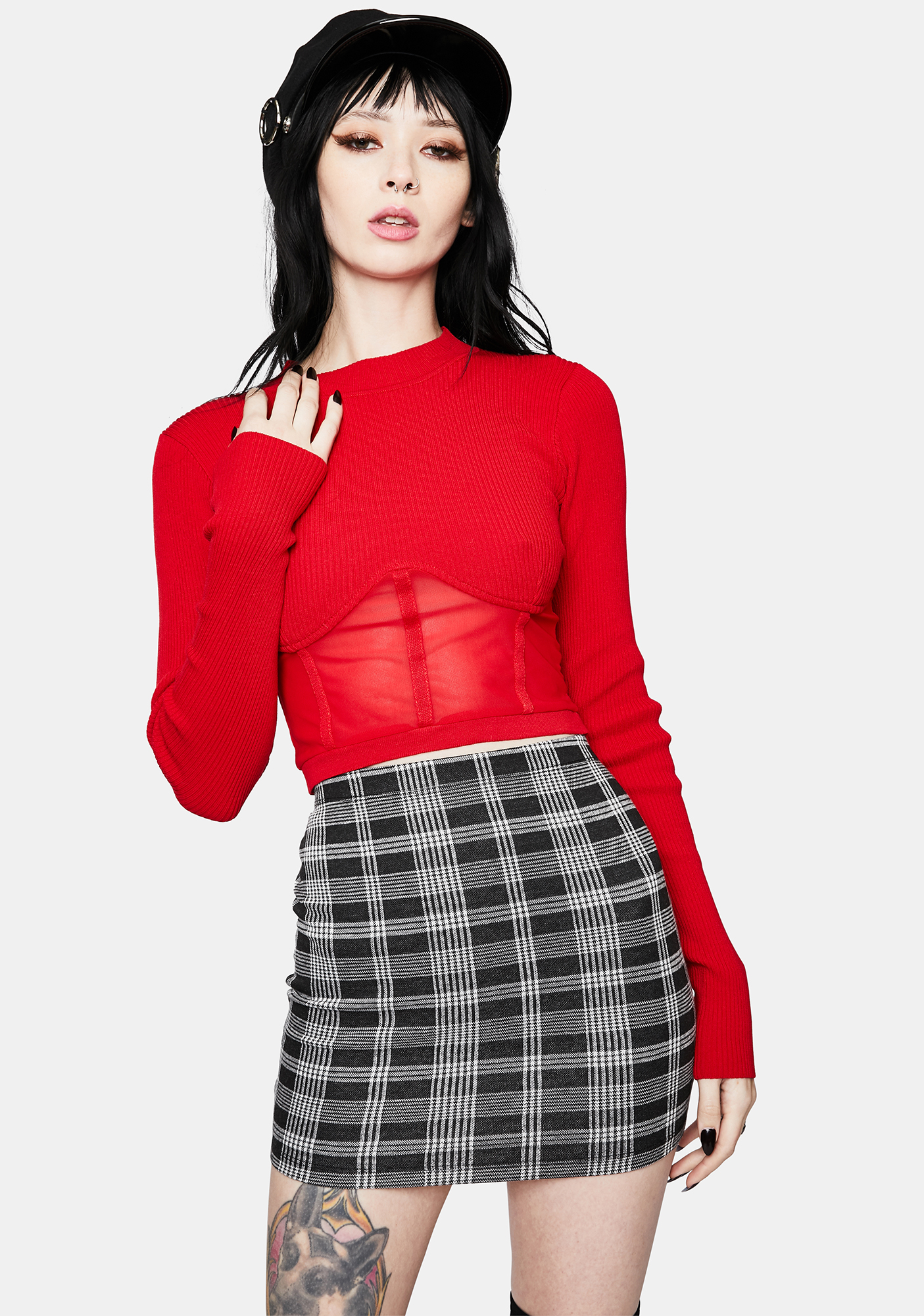 long sleeve underbust top