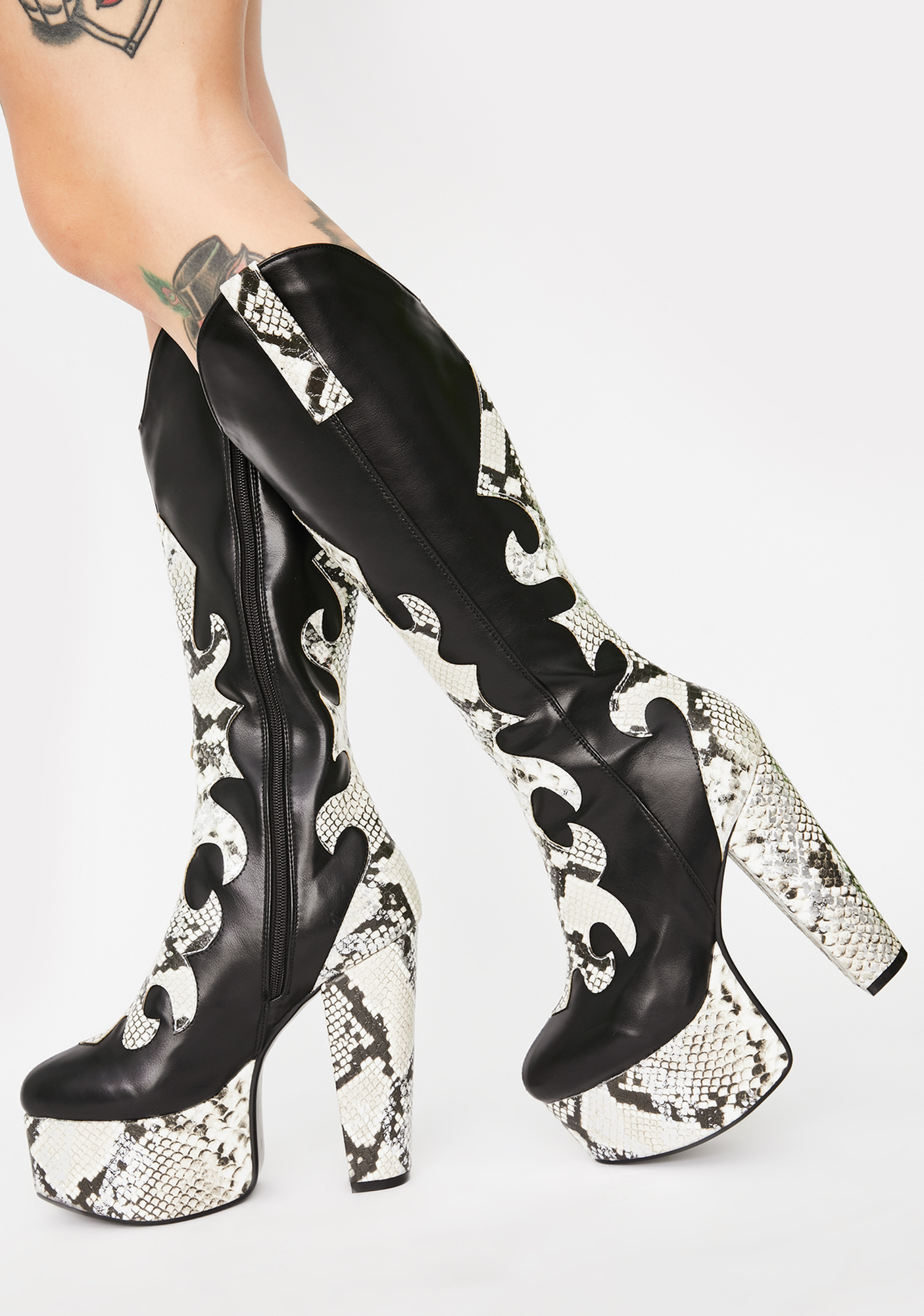 Lamoda Blind Love Snakeskin Boots | Dolls Kill