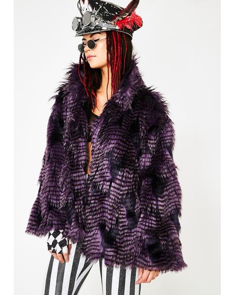 Midnight Twilight Sparkle Faux Fur Coar