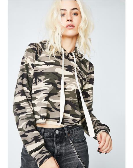 Win The Battle Cropped Hoodie