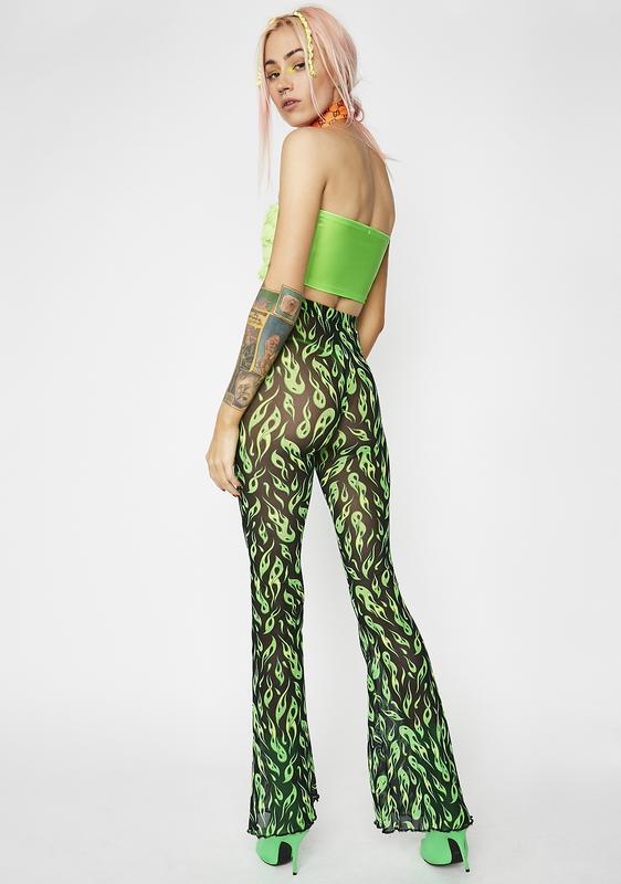 green flame jeans