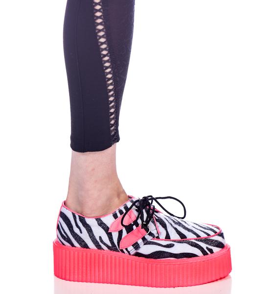 Demonia UV Cheetah Creepers Dolls Kill