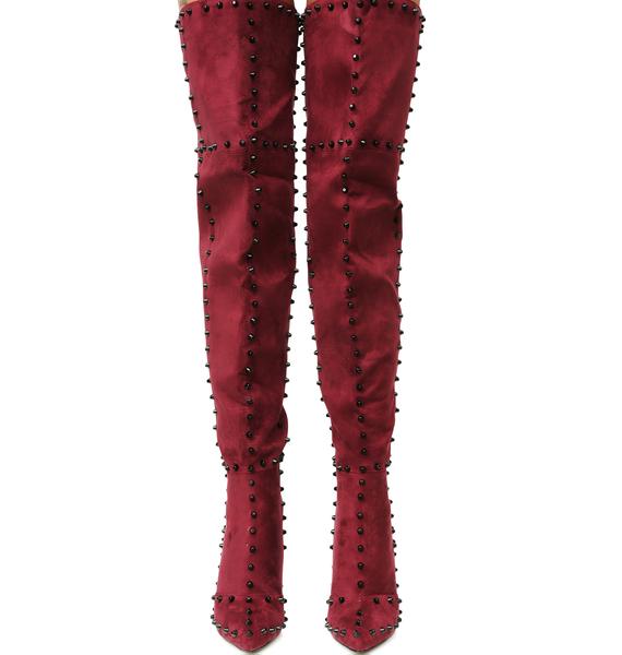 high burgundy boots