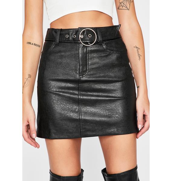 Belted Vegan Leather Mini Skirt | Dolls Kill