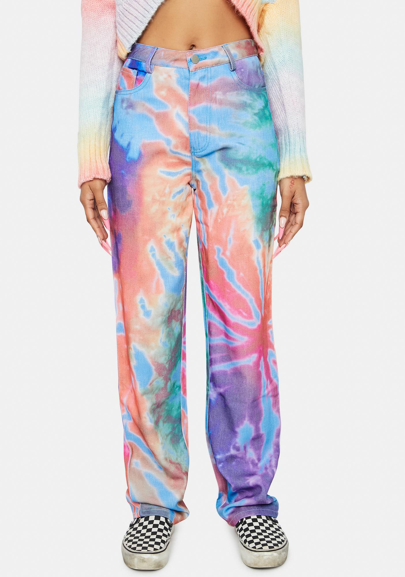 Tie dye baggy jeans Clearance