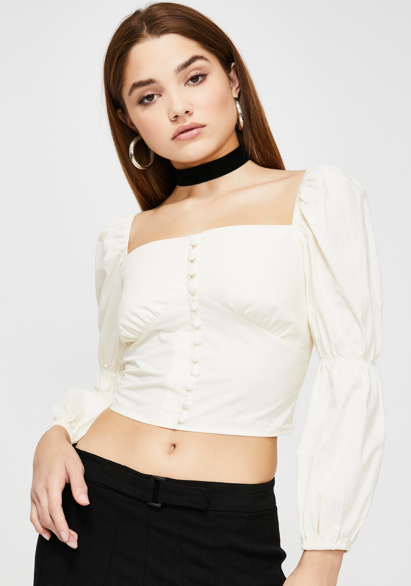 Momokrom Puff Sleeve Crop Top Dolls Kill