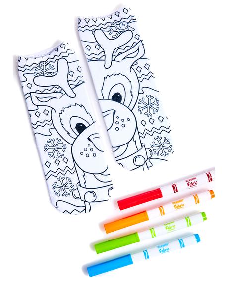 Reindeer Color-In Socks