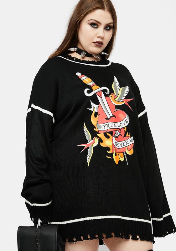 Plus Parting Sorrows Oversized Sweater