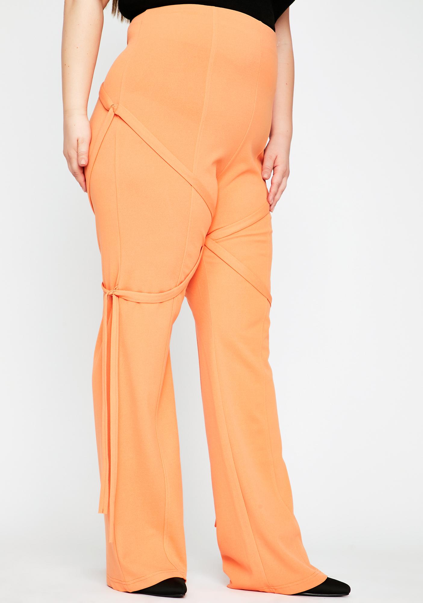 orange high waisted pants