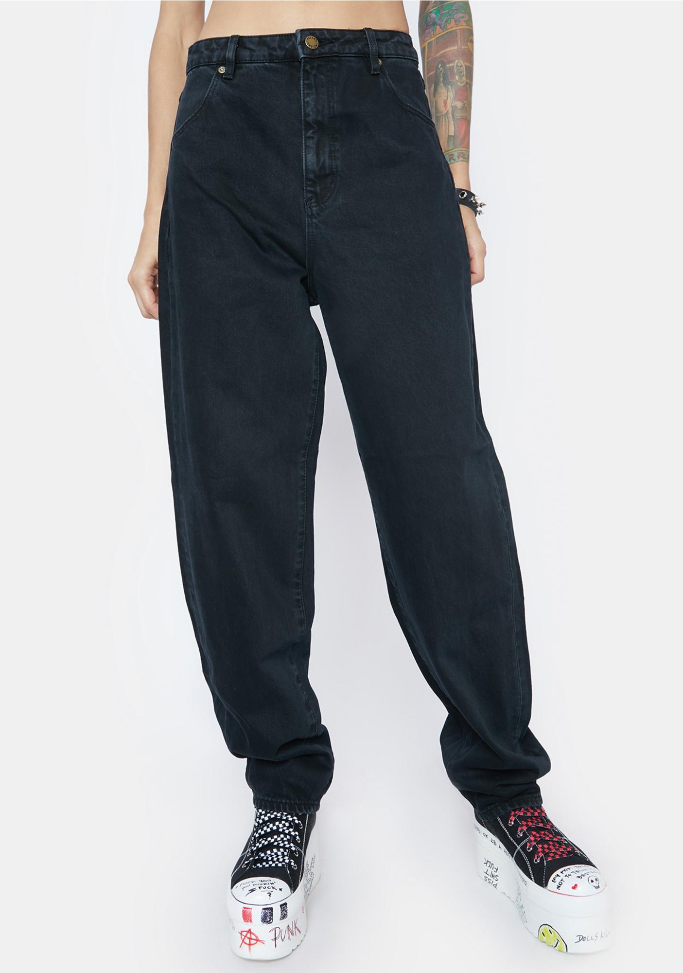 SHADOW BLACK GENIE DENIM JEANS by Rollas, available on dollskill.com for $66 Gigi Hadid Pants Exact Product 