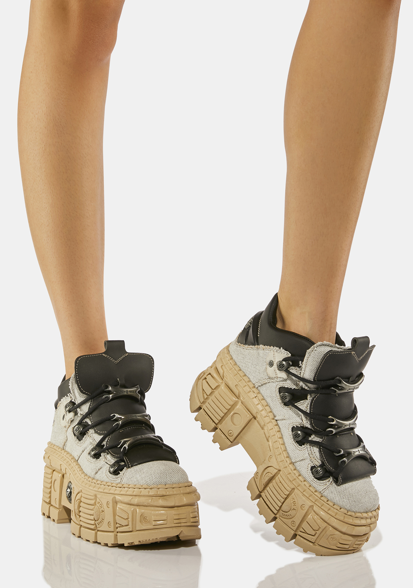 tan platform sneakers