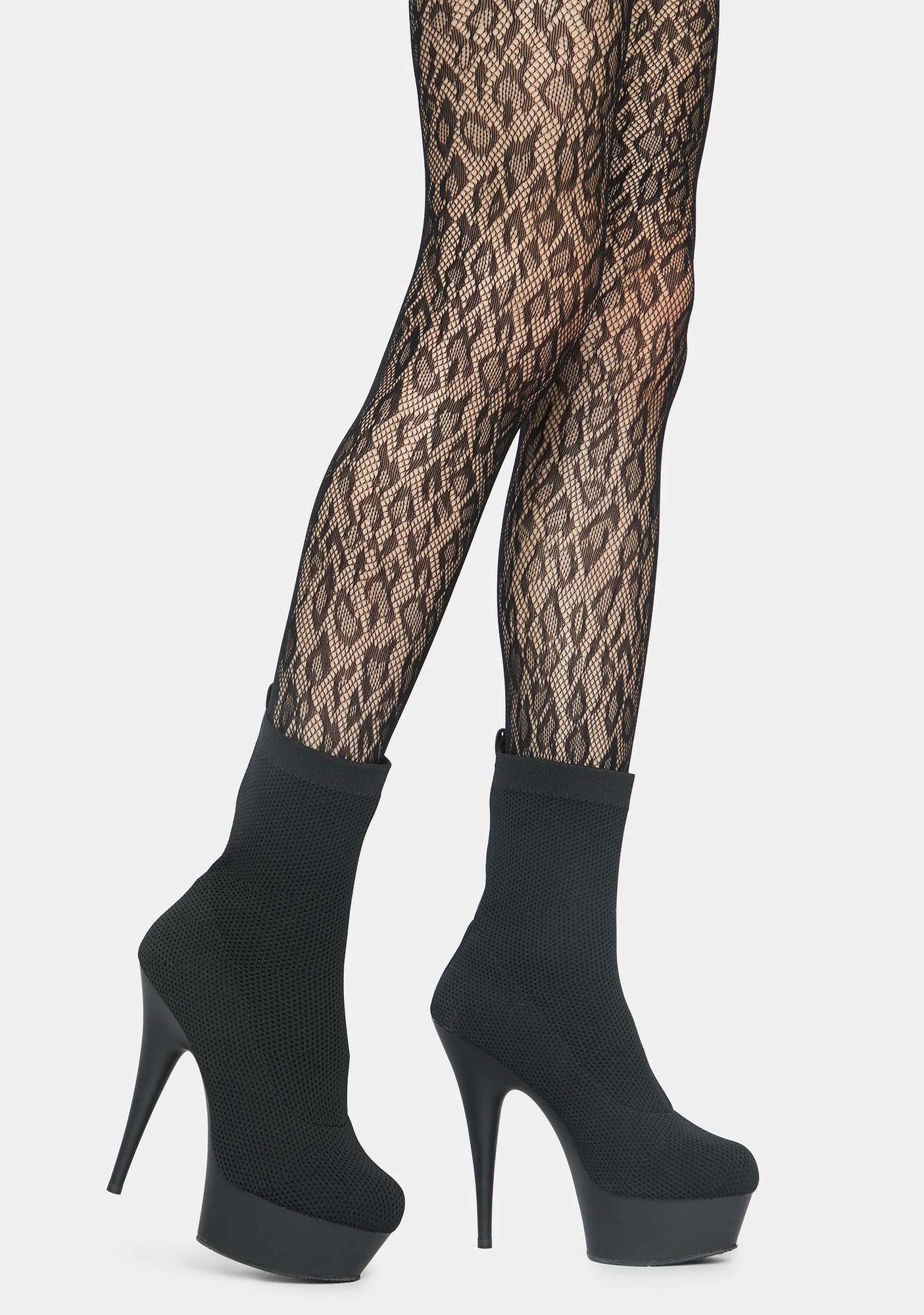 Sheer Lace Leopard Tights Black Dolls Kill
