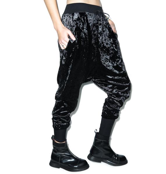 crushed velvet sweatpants