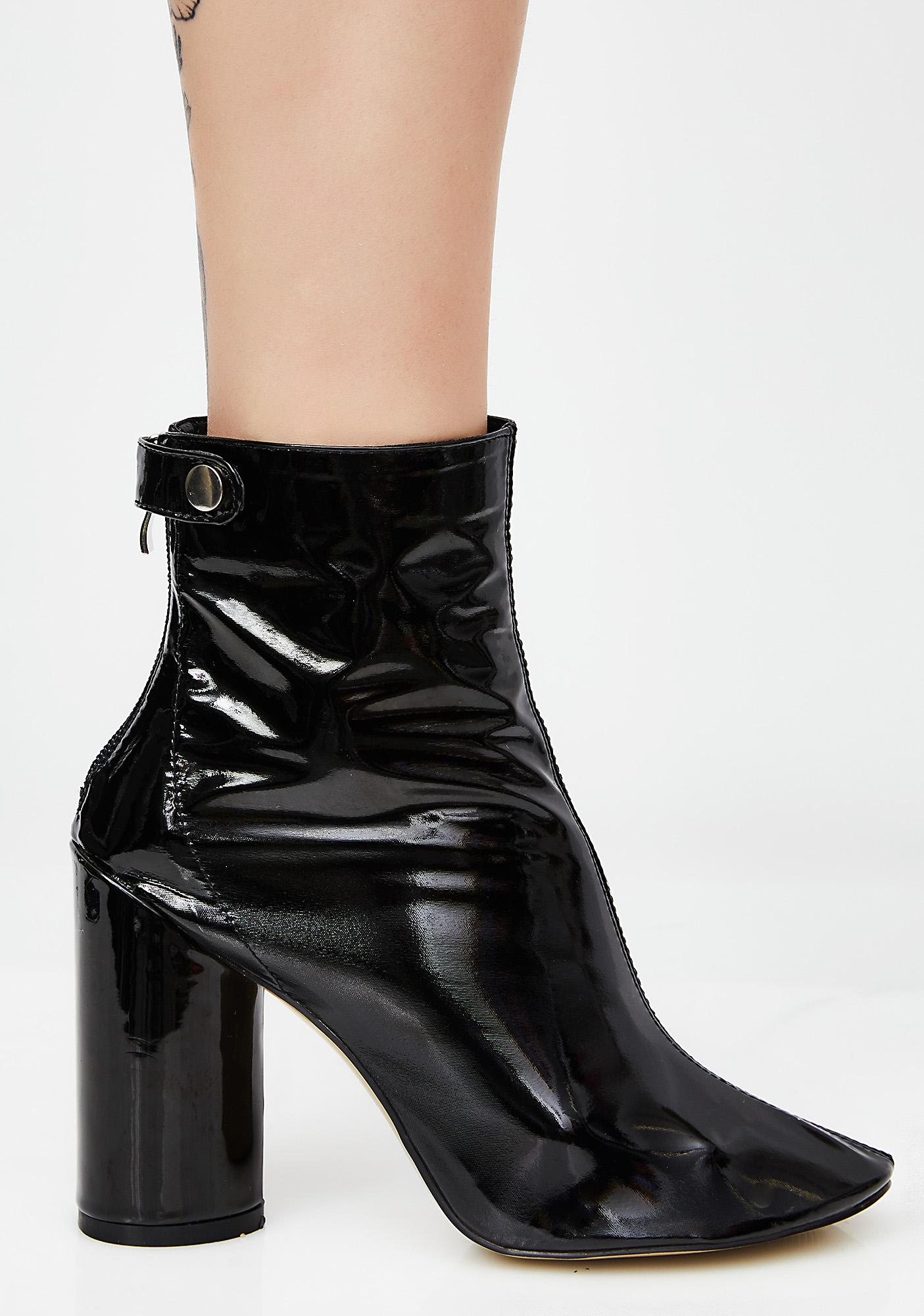 vinyl heeled boots