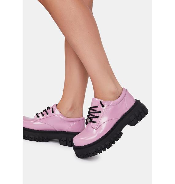 Delia's Patent Oxford Platform Shoes Pink Dolls Kill