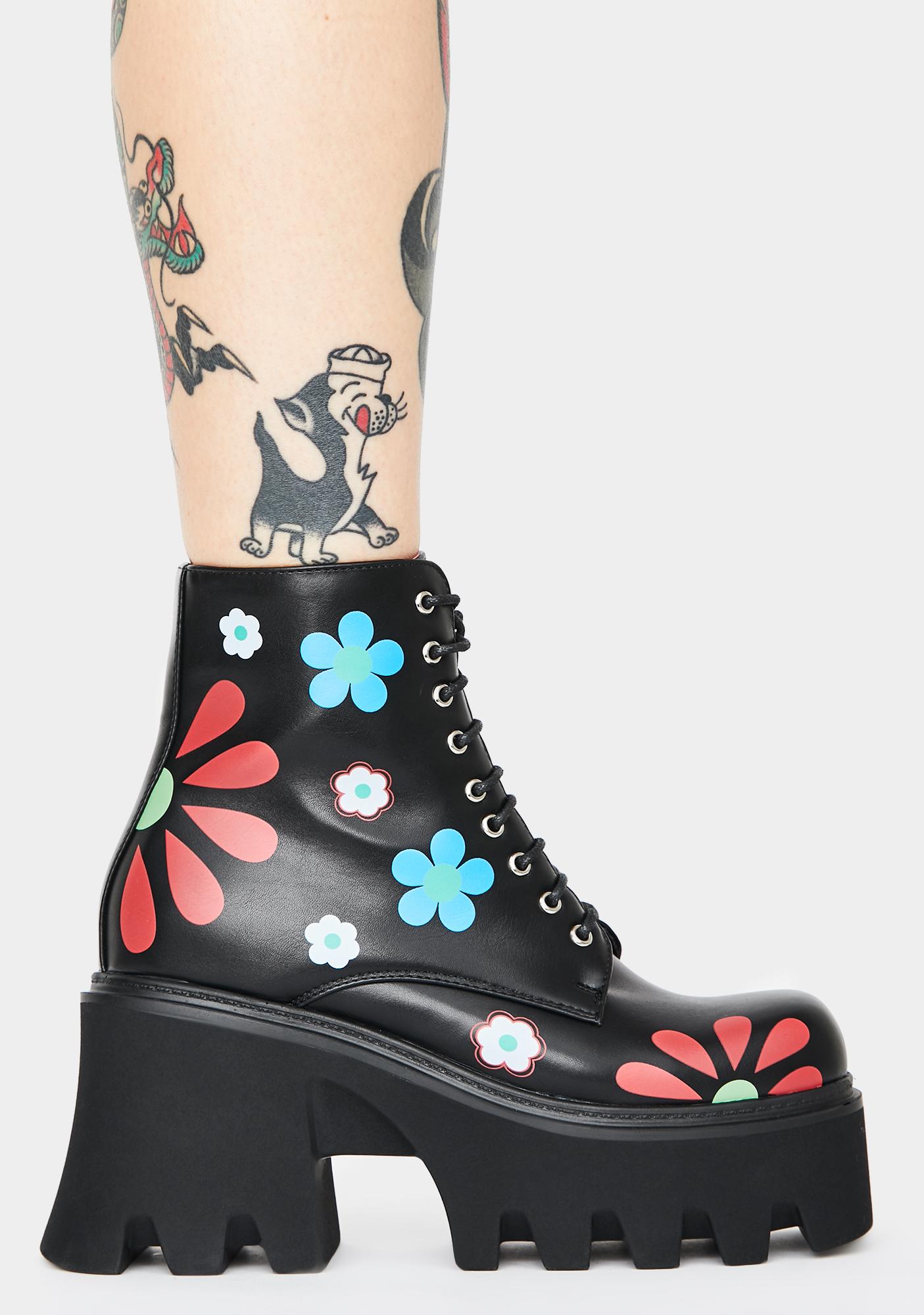 ankle boots floral