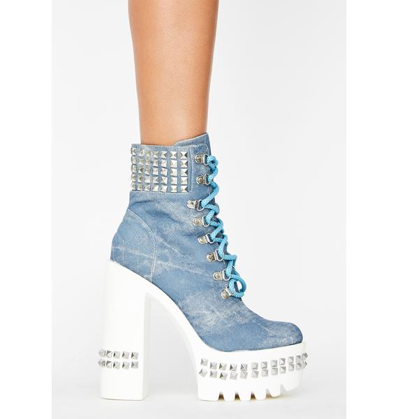 blue platform ankle boots