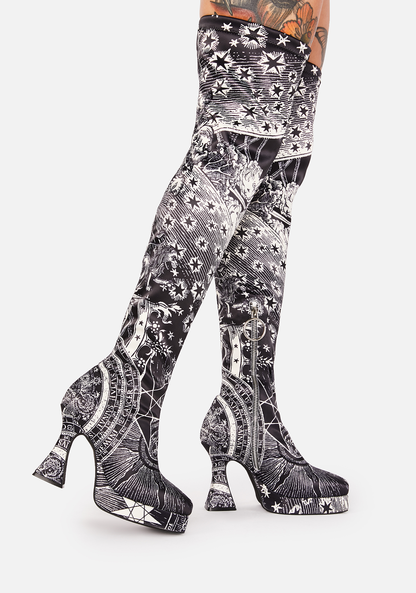 Horoscopez Celestial Thigh High Heel Boots Dolls Kill