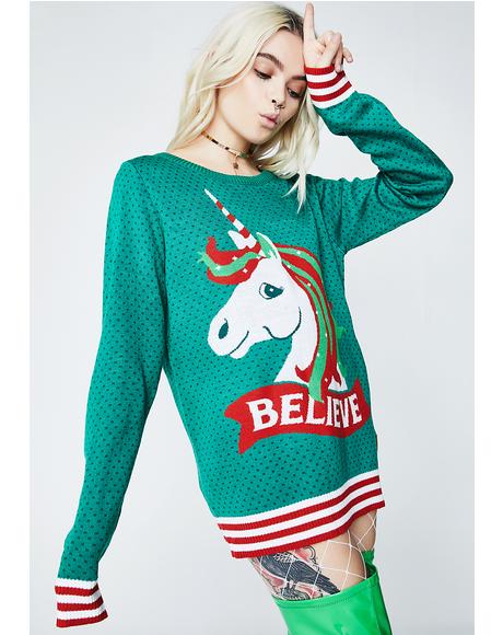 Unicorn Believe Sweater