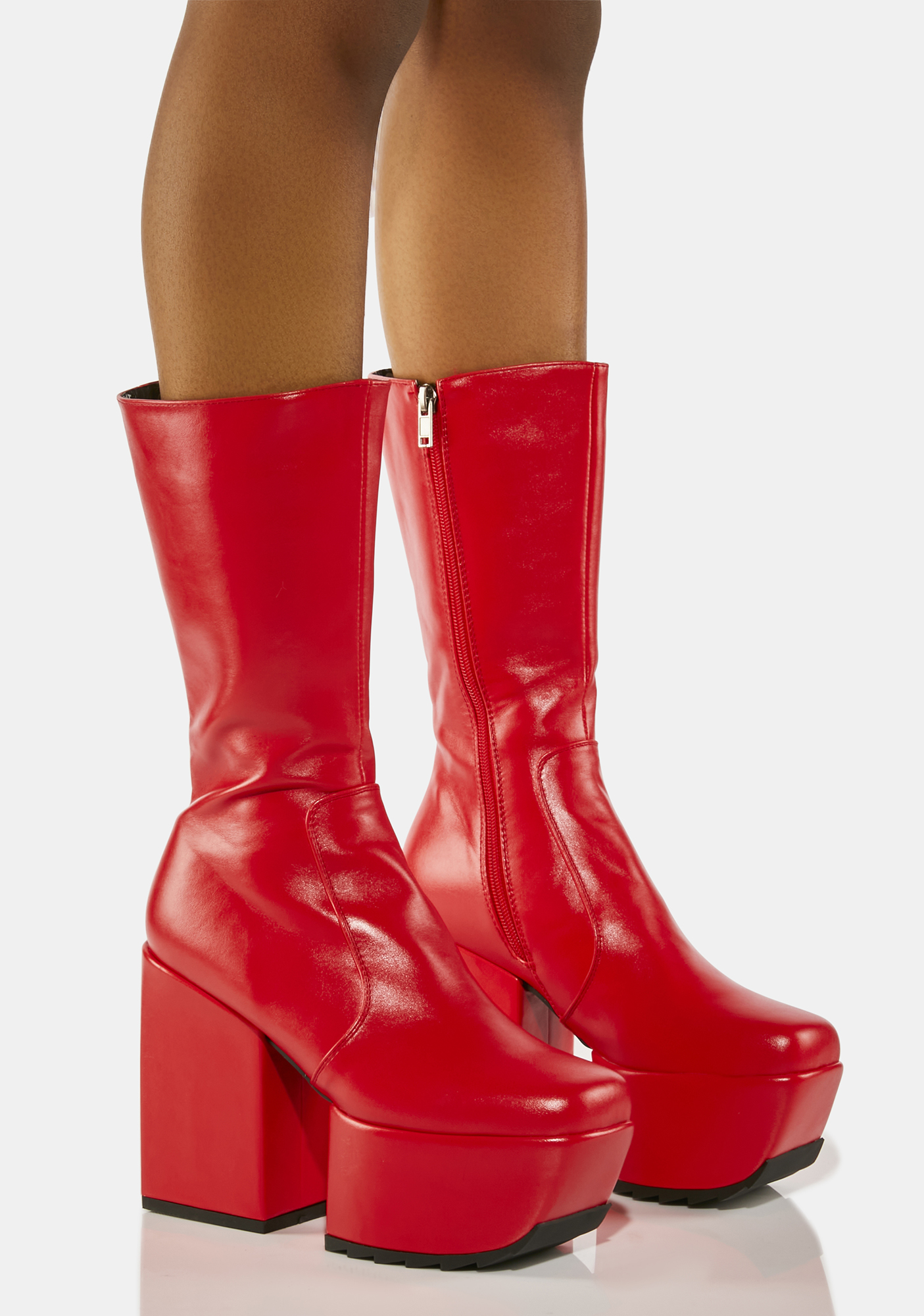 Lamoda Magnolia Platform Boots - Red | Dolls Kill