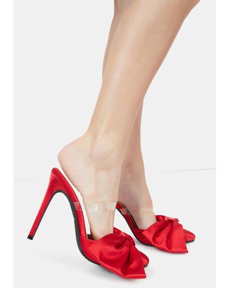 red backless heels