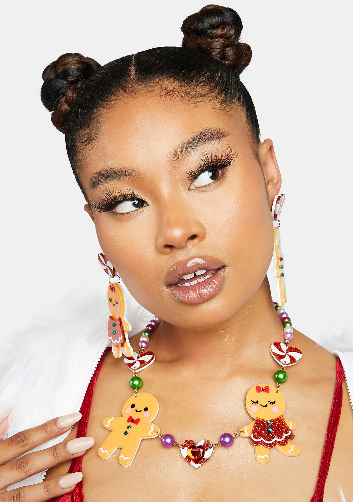 Irregular Choice Gingerbread Couple Necklace Orange Dolls Kill