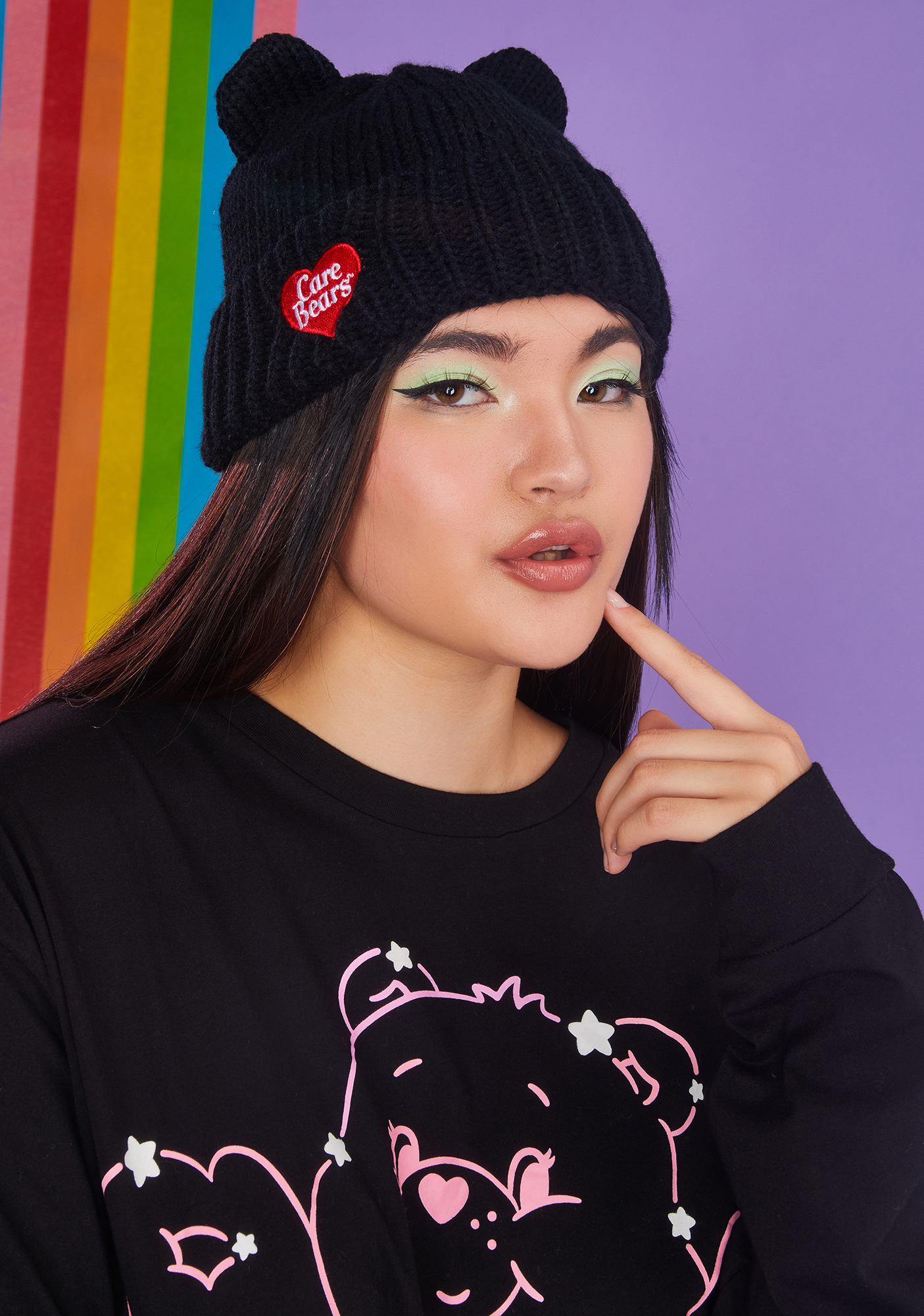 Dolls Kill x Care Bears Bear Knit Beanie Black Dolls Kill